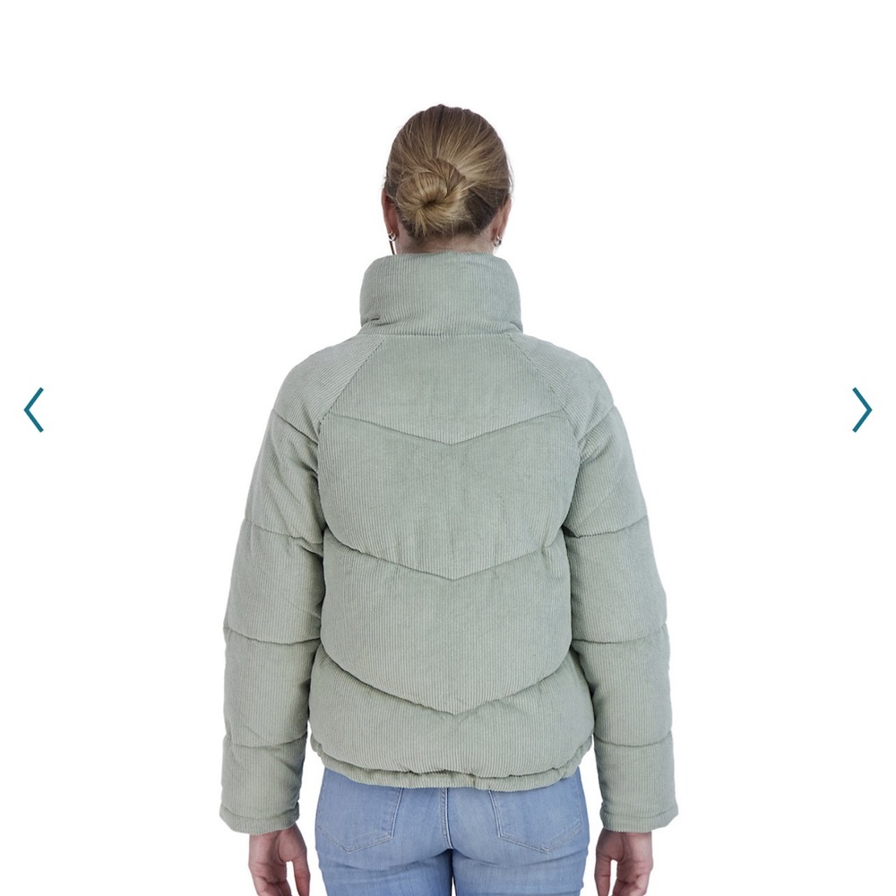 Sebby Corduroy Tan Puffer Coat - Picture 2 of 3